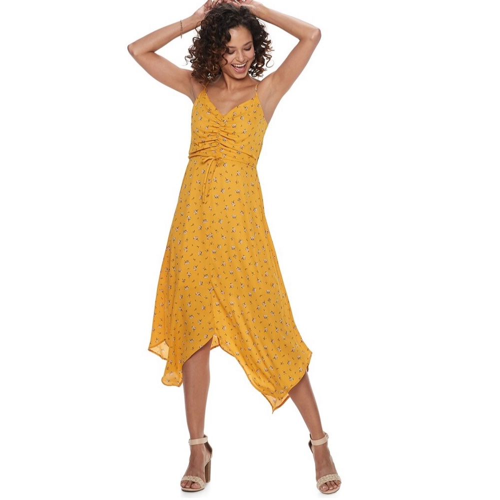 NWT TRIXXI midi dress small yellow orange